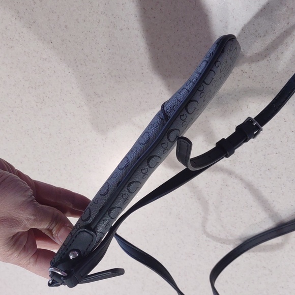 Guess Grey and Black Coated Canvas Crossbody Bag - Picture 7 of 12